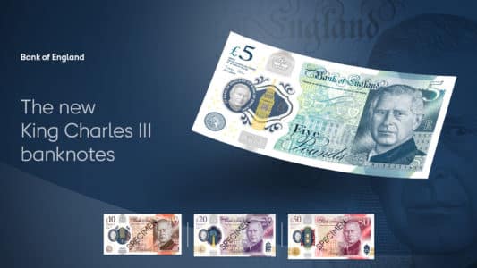 New Pound banknotes with portrait of Charles III